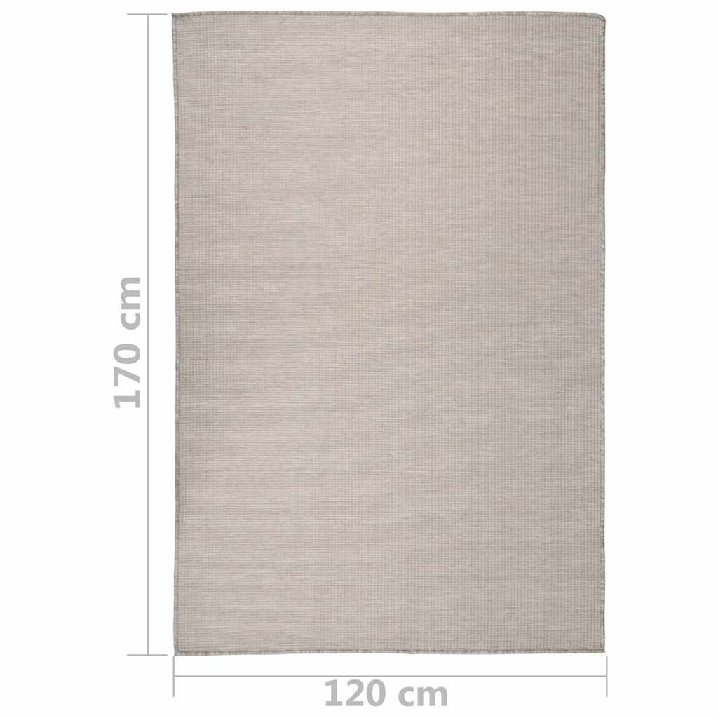 vidaXL Outdoor Flatweave Rug 120x170 cm Light Grey 6
