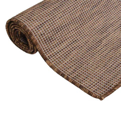 vidaXL Outdoor Flatweave Rug 120x170 cm Brown 3