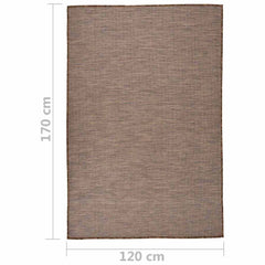 vidaXL Outdoor Flatweave Rug 120x170 cm Brown 6