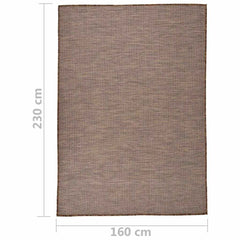 vidaXL Outdoor Flatweave Rug 160x230 cm Brown 6