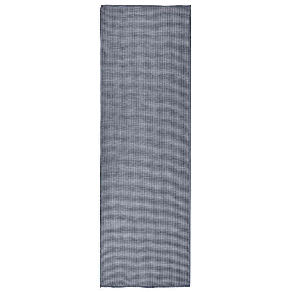 vidaXL Outdoor Flatweave Rug 80x250 cm Blue 1