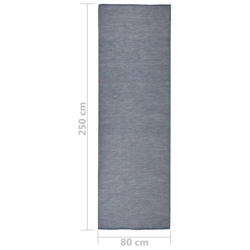 vidaXL Outdoor Flatweave Rug 80x250 cm Blue 6
