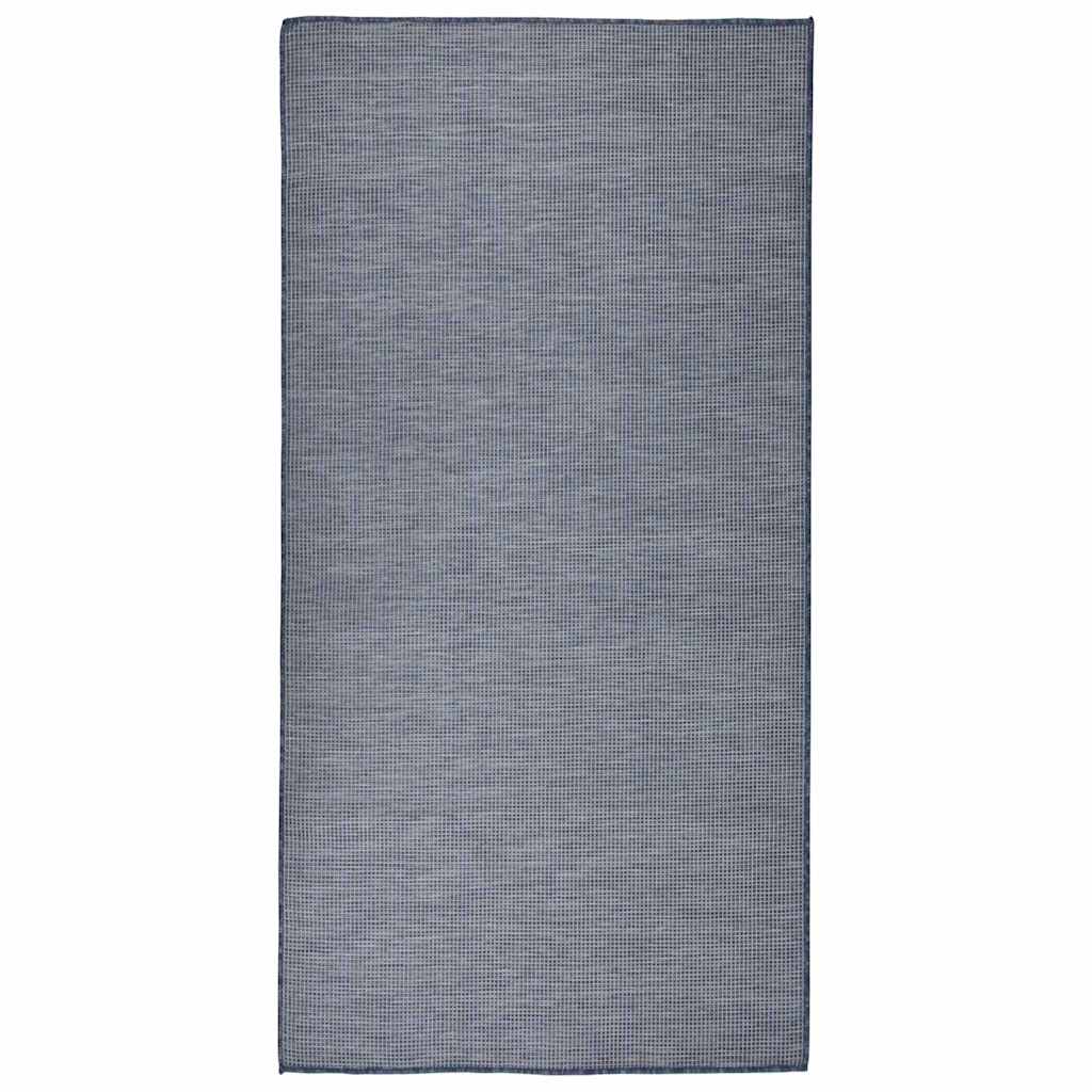 vidaXL Outdoor Flatweave Rug 100x200 cm Blue 1
