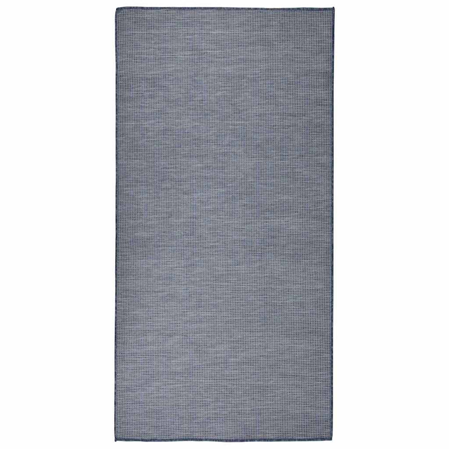 vidaXL Outdoor Flatweave Rug 100x200 cm Blue 1