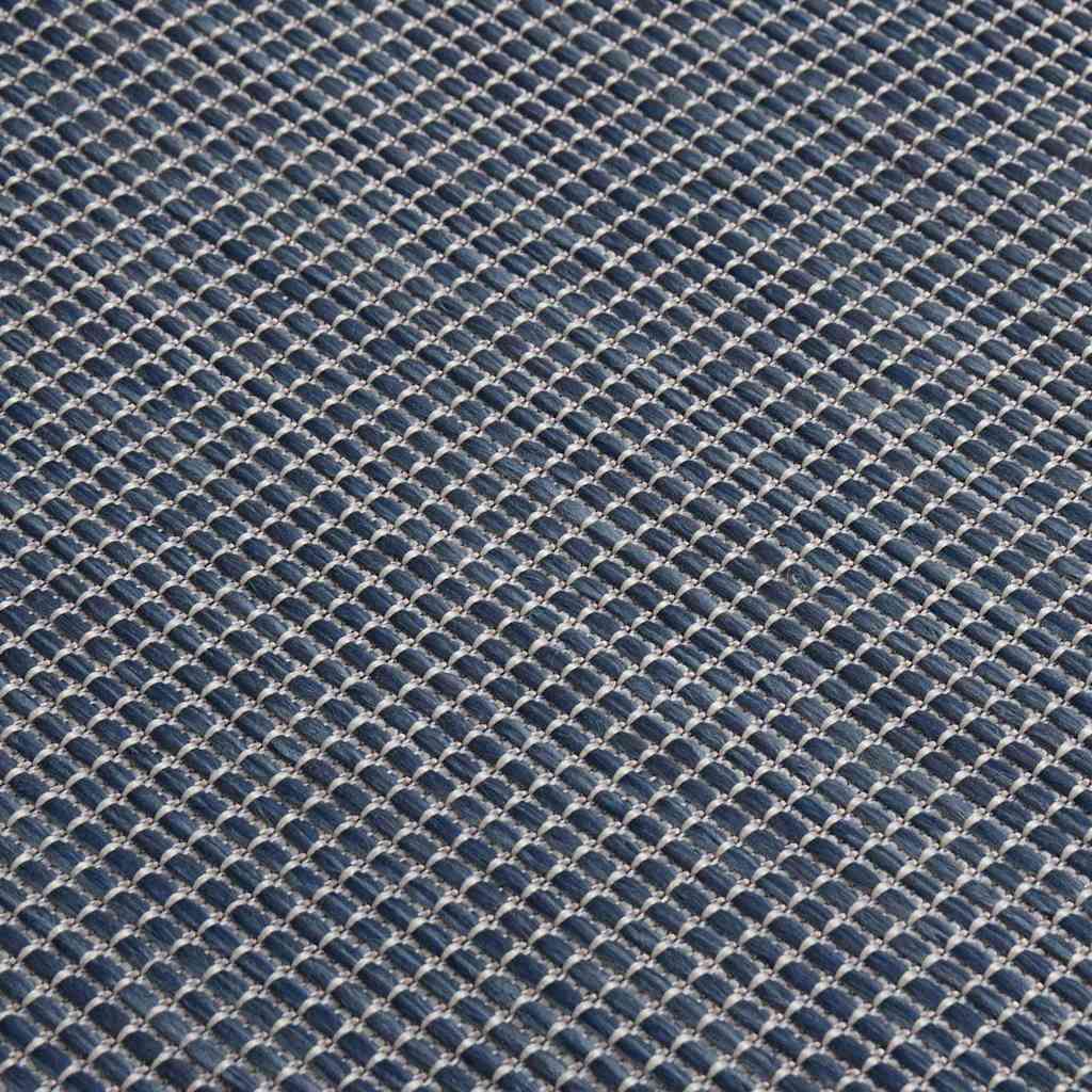 vidaXL Outdoor Flatweave Rug 100x200 cm Blue 5