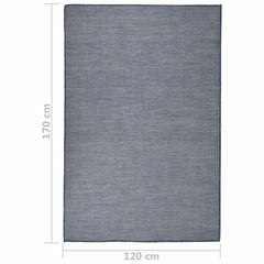 vidaXL Outdoor Flatweave Rug 120x170 cm Blue 6