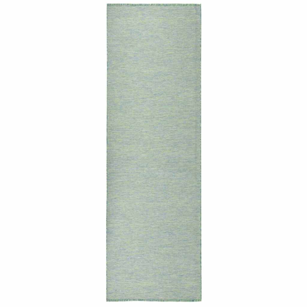 vidaXL Outdoor Flatweave Rug 80x250 cm Turquoise 1