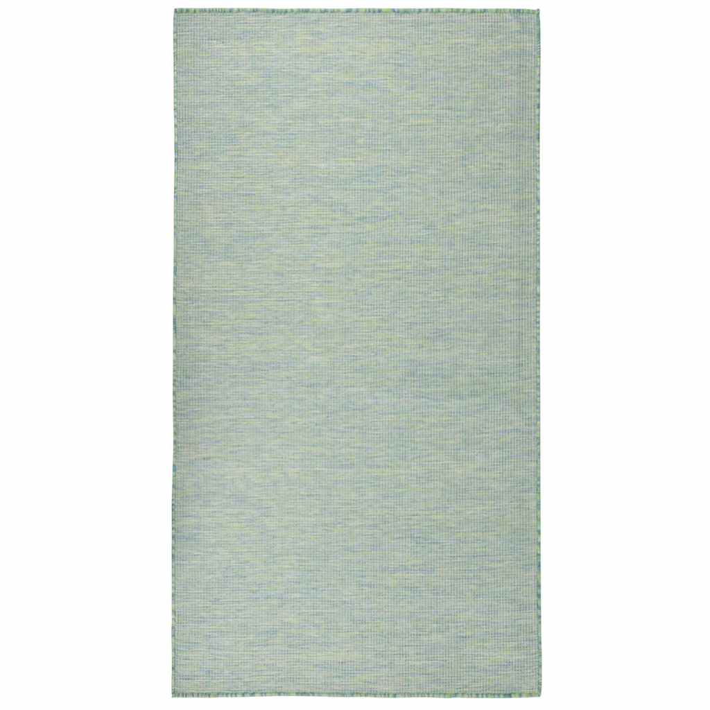 Outdoor Flatweave Rug 140x200 cm Turquoise