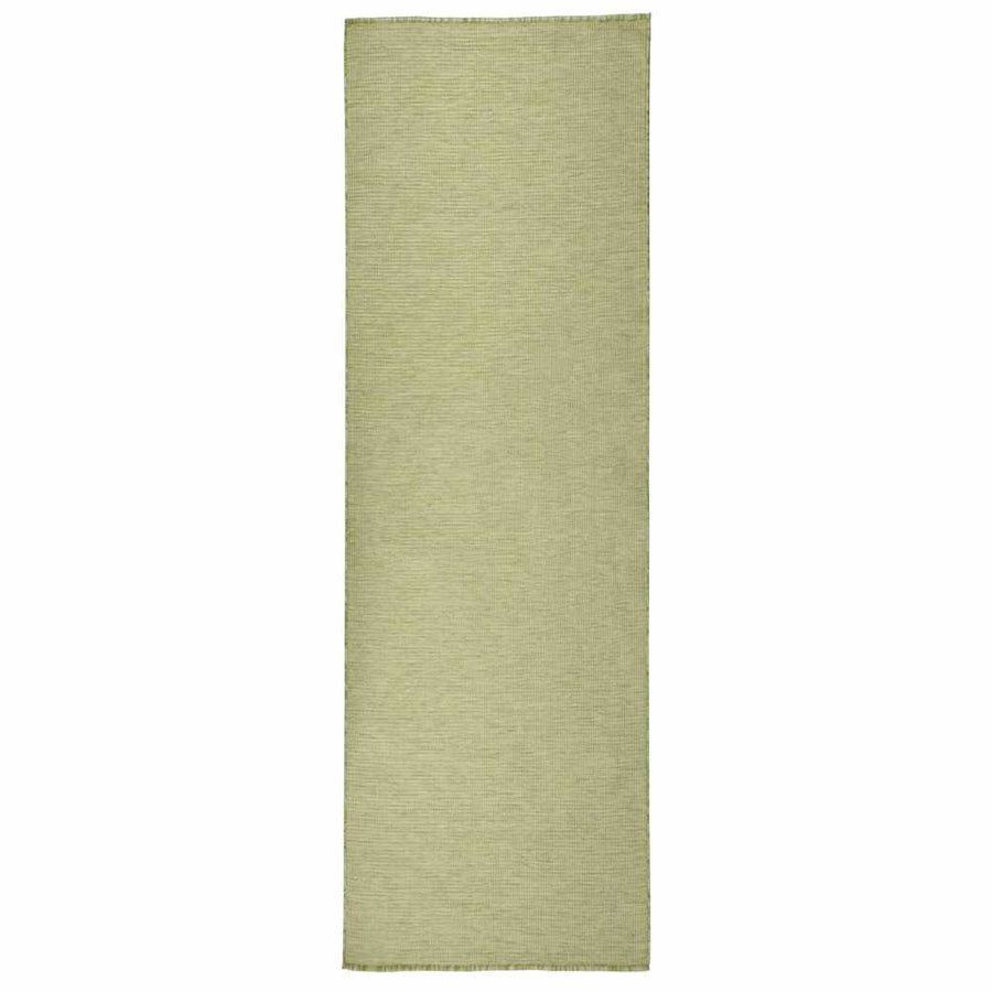 vidaXL Outdoor Flatweave Rug 80x250 cm Green 1