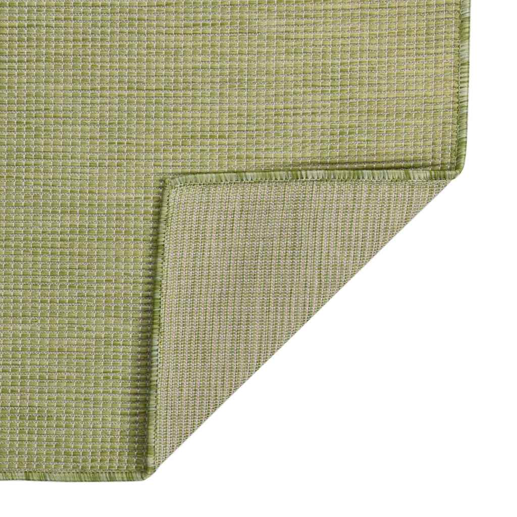 vidaXL Outdoor Flatweave Rug 100x200 cm Green 2