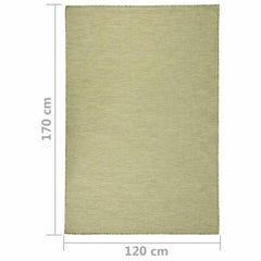 vidaXL Outdoor Flatweave Rug 120x170 cm Green 6