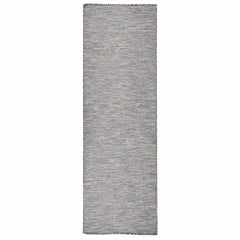 vidaXL Outdoor Flatweave Rug 80x250 cm Brown and Blue 1