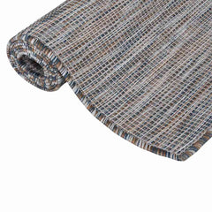 vidaXL Outdoor Flatweave Rug 80x250 cm Brown and Blue 3