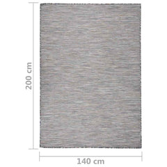 vidaXL Outdoor Flatweave Rug 140x200 cm Brown and Blue 6