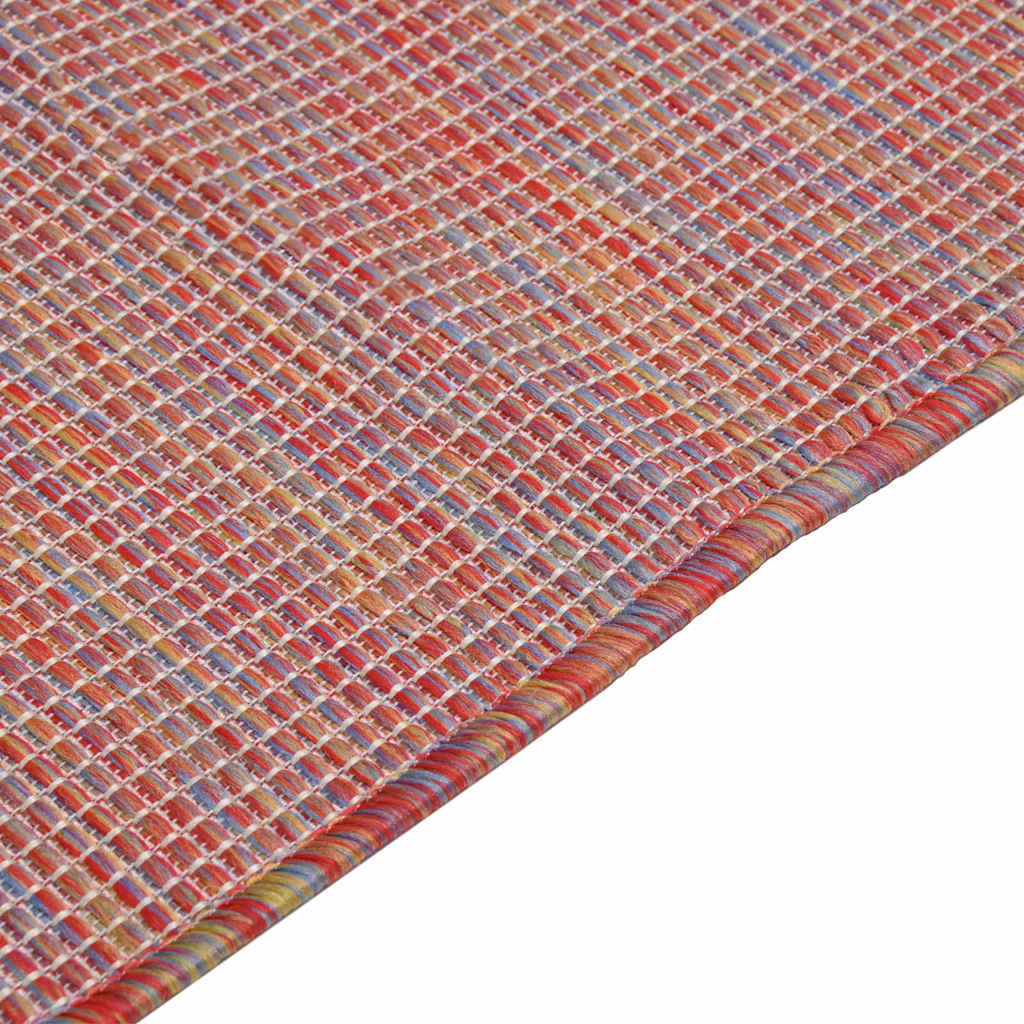 vidaXL Outdoor Flatweave Rug 100x200 cm Red 4