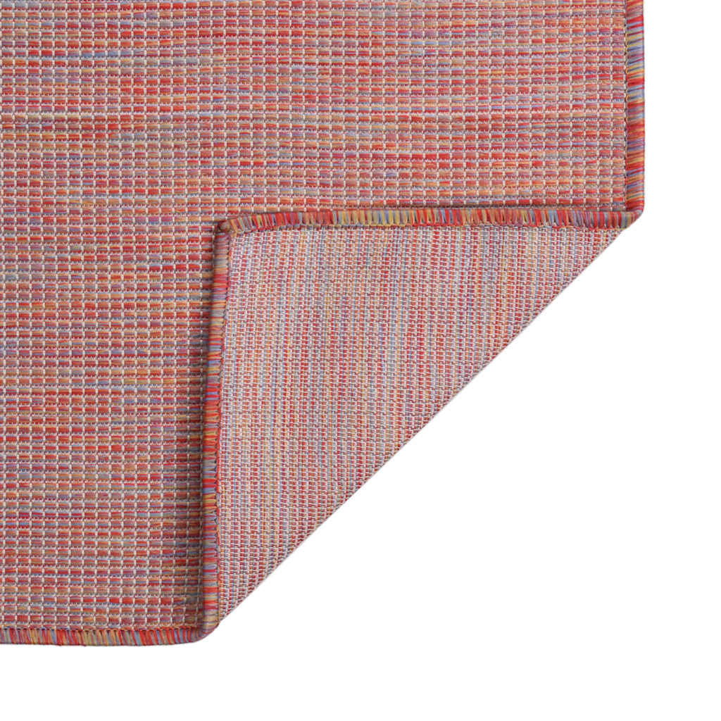 vidaXL Outdoor Flatweave Rug 120x170 cm Red 2