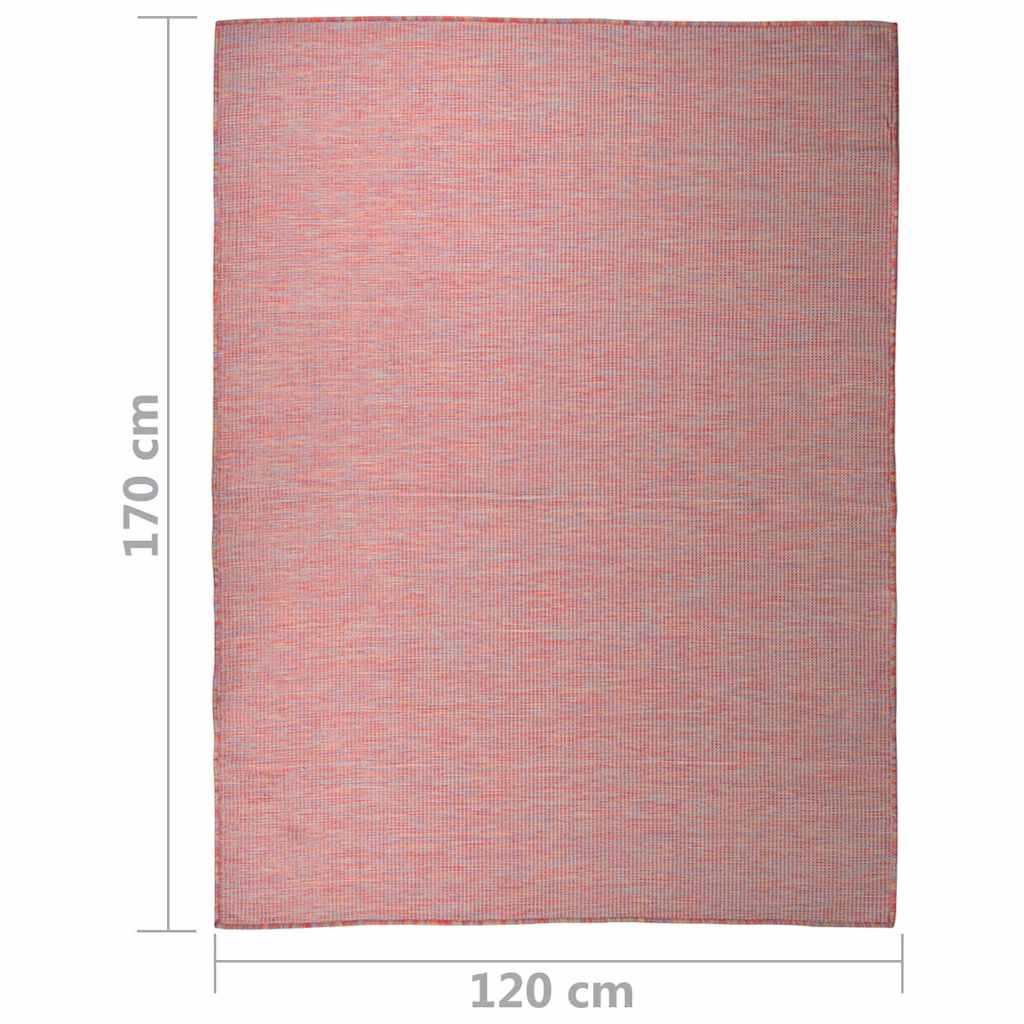 vidaXL Outdoor Flatweave Rug 120x170 cm Red 6
