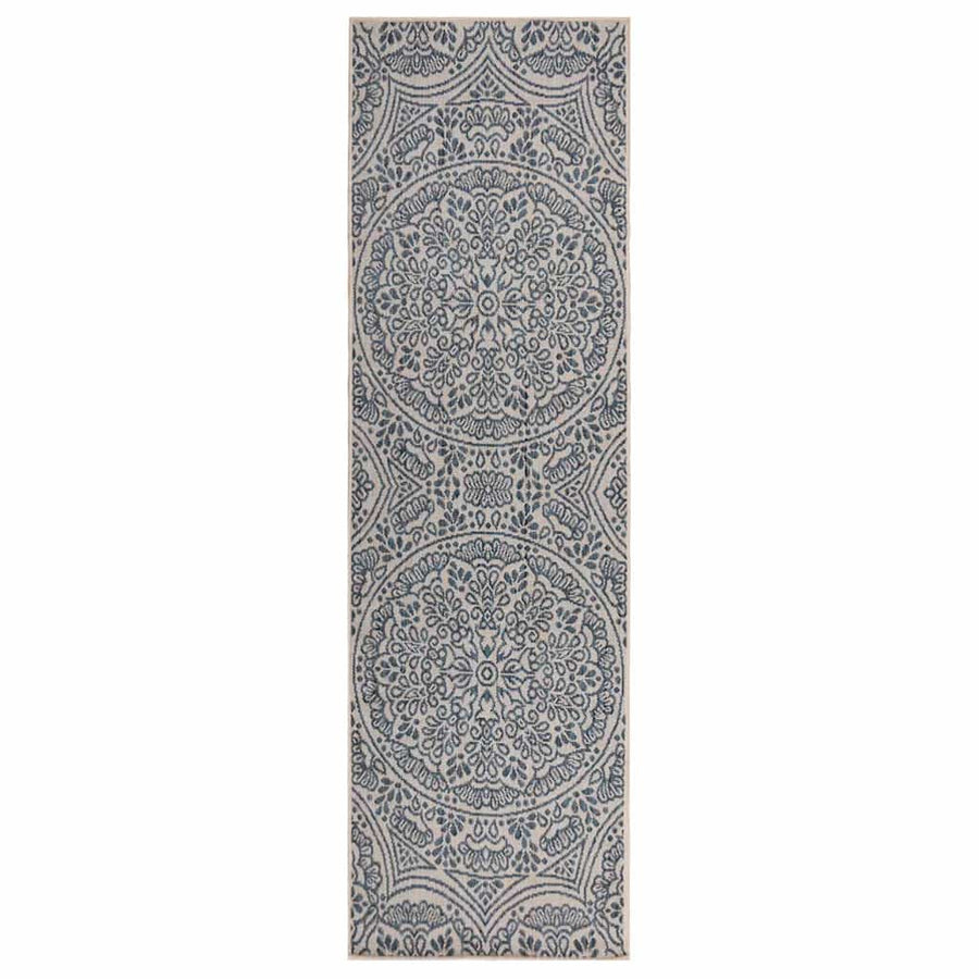 vidaXL Outdoor Flatweave Rug 80x250 cm Blue Pattern 1