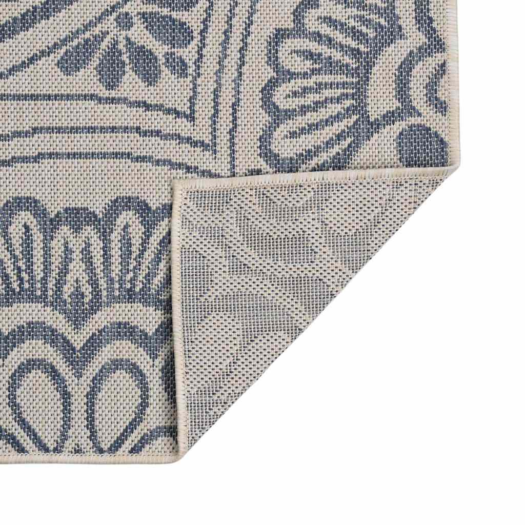 vidaXL Outdoor Flatweave Rug 80x250 cm Blue Pattern 2