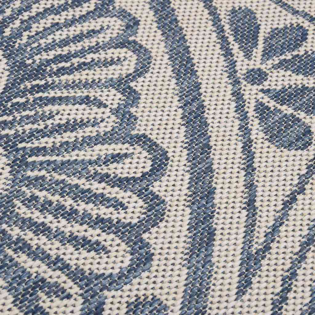 vidaXL Outdoor Flatweave Rug 80x250 cm Blue Pattern 5