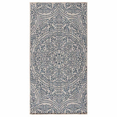 vidaXL Outdoor Flatweave Rug 100x200 cm Blue Pattern 1