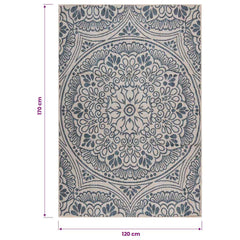 vidaXL Outdoor Flatweave Rug 120x170 cm Blue Pattern 6