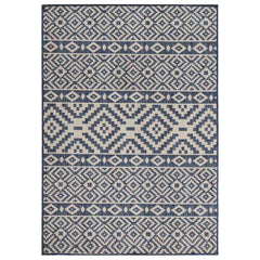 vidaXL Outdoor Flatweave Rug 120x170 cm Blue Stripes 1