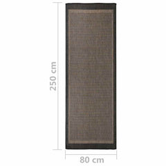 vidaXL Outdoor Flatweave Rug 80x250 cm Dark Brown 6