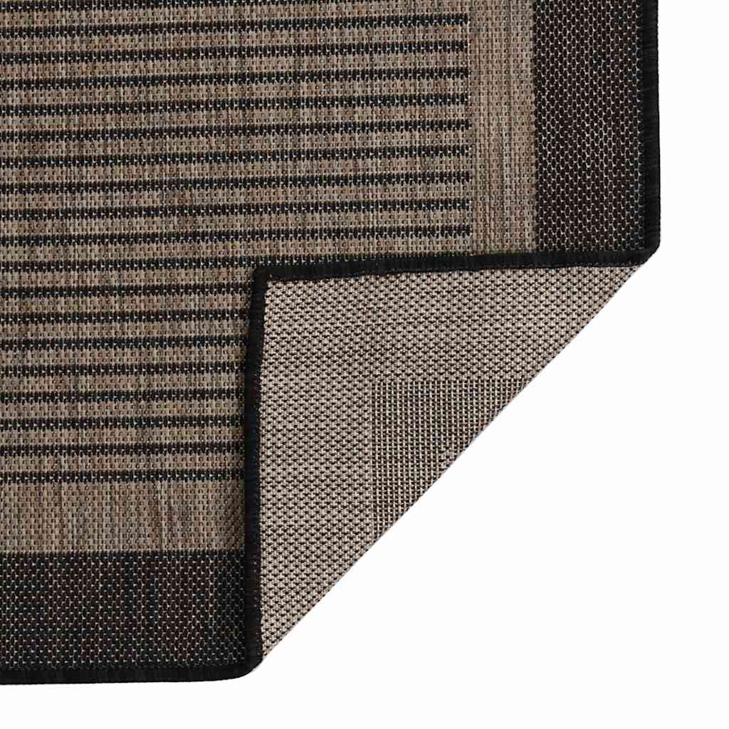 vidaXL Outdoor Flatweave Rug 120x170 cm Dark Brown 2