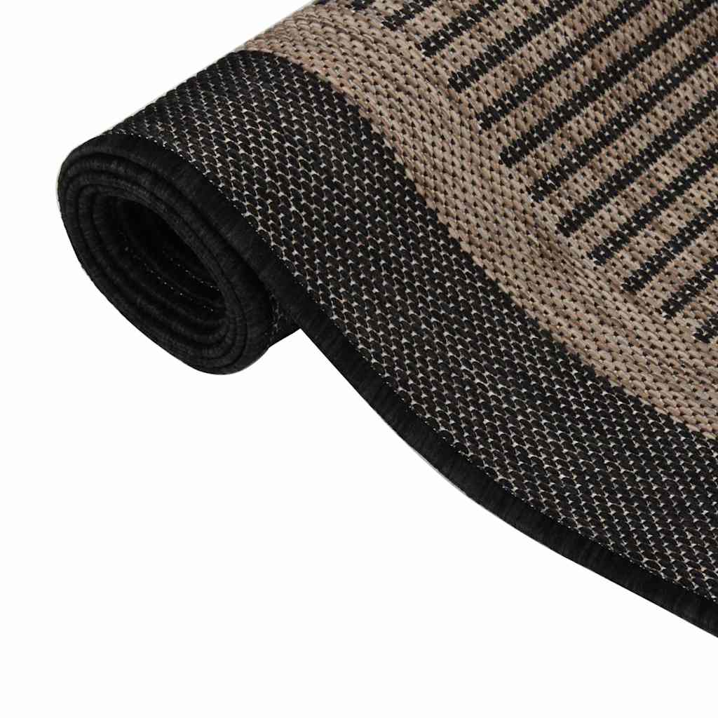 vidaXL Outdoor Flatweave Rug 120x170 cm Dark Brown 3