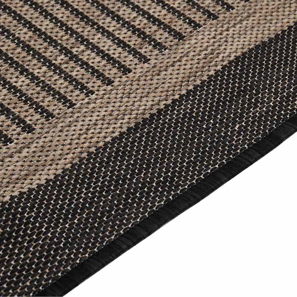 vidaXL Outdoor Flatweave Rug 120x170 cm Dark Brown 4