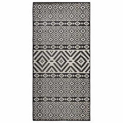 vidaXL Outdoor Flatweave Rug 100x200 cm Black Stripes 1