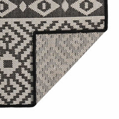 vidaXL Outdoor Flatweave Rug 100x200 cm Black Stripes 2
