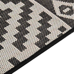 vidaXL Outdoor Flatweave Rug 100x200 cm Black Stripes 4