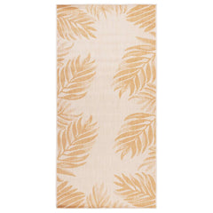 Outdoor Flatweave Rug 100x200 cm Width 100 cm Leaf pattern