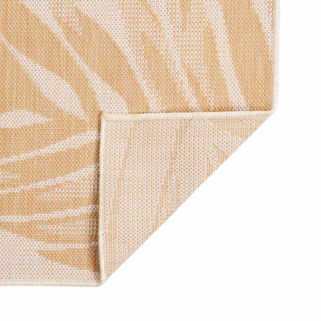 vidaXL Outdoor Flatweave Rug 120x170 cm Leaf Pattern 2