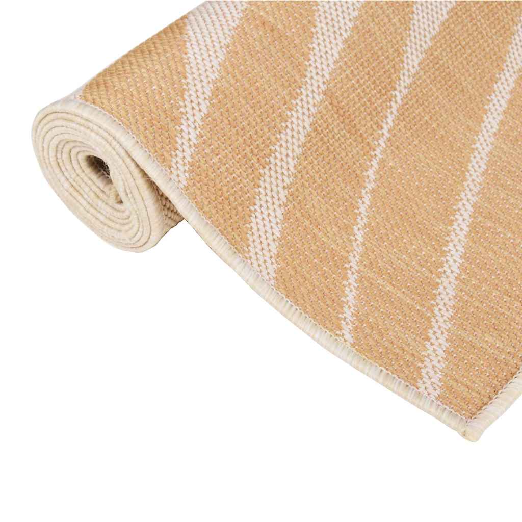 vidaXL Outdoor Flatweave Rug 120x170 cm Leaf Pattern 3