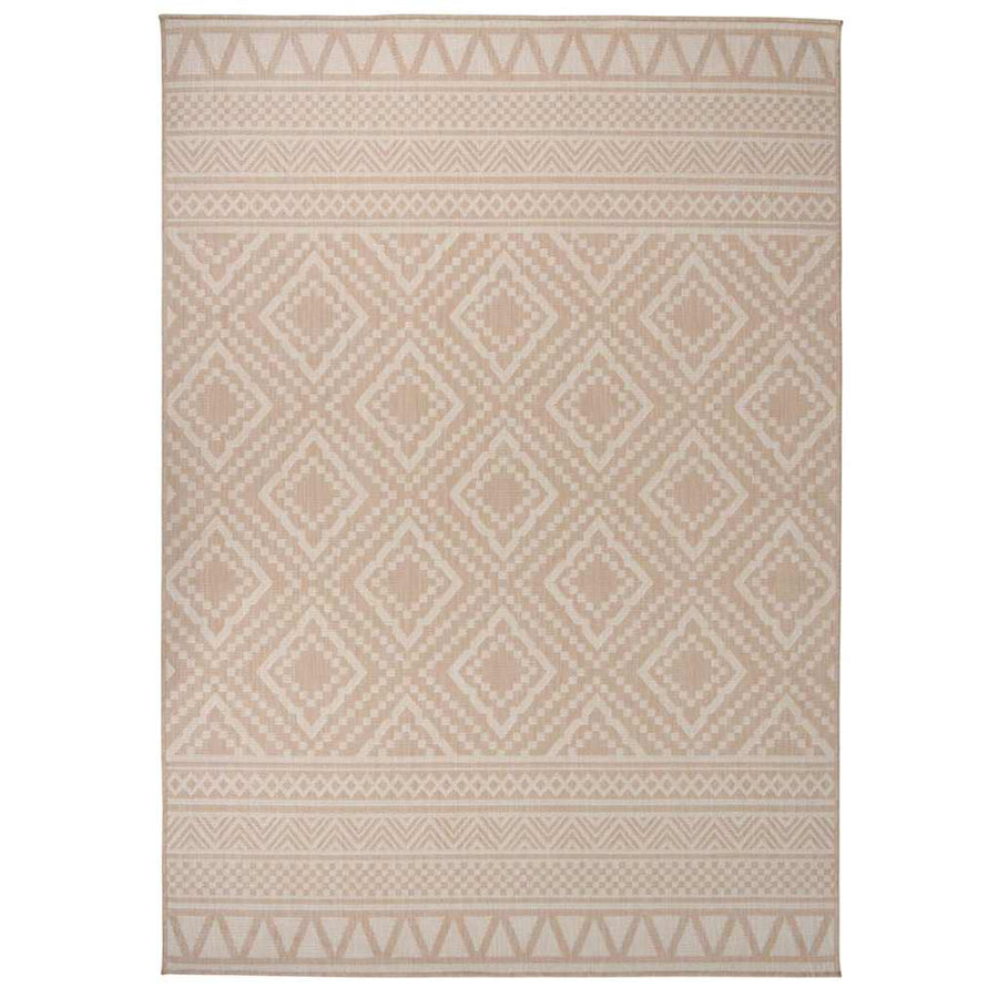 vidaXL Outdoor Flatweave Rug 120x170 cm Brown Stripes 1