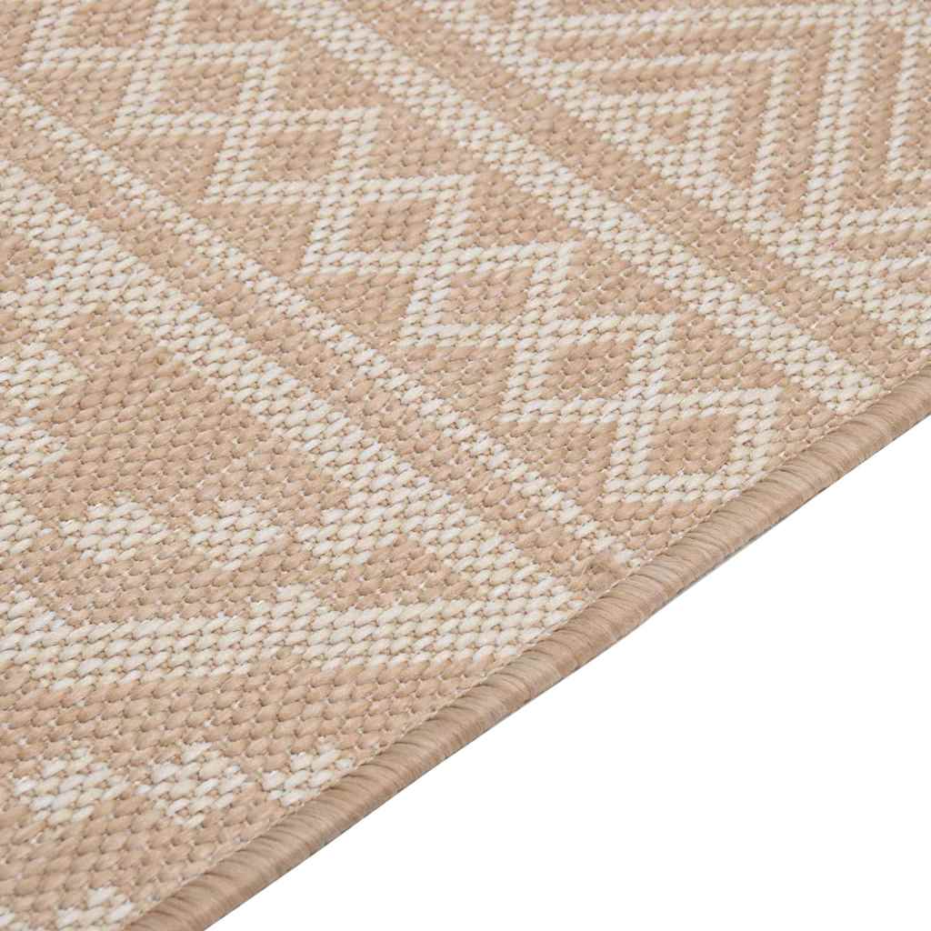 Outdoor Flatweave Rug Brown Stripes, image 4