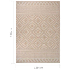 Outdoor Flatweave Rug Brown Stripes, image 6