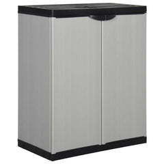 vidaXL Garden Storage Cabinet with 1 Shelf Grey and Black 68x40x85 cm 1