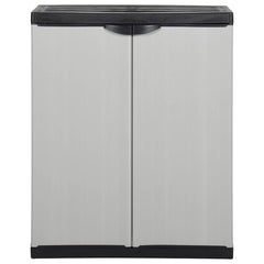 vidaXL Garden Storage Cabinet with 1 Shelf Grey and Black 68x40x85 cm 2