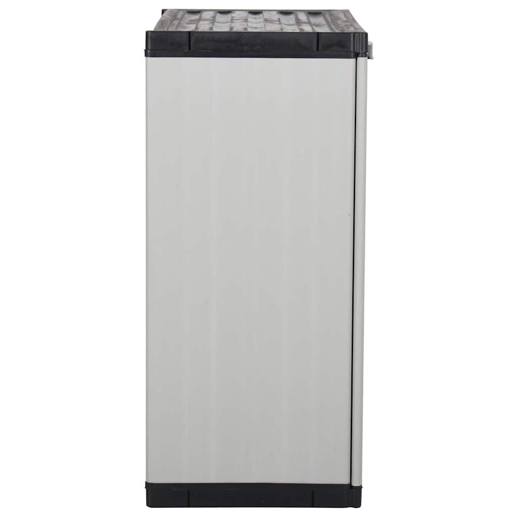 vidaXL Garden Storage Cabinet with 1 Shelf Grey and Black 68x40x85 cm 4
