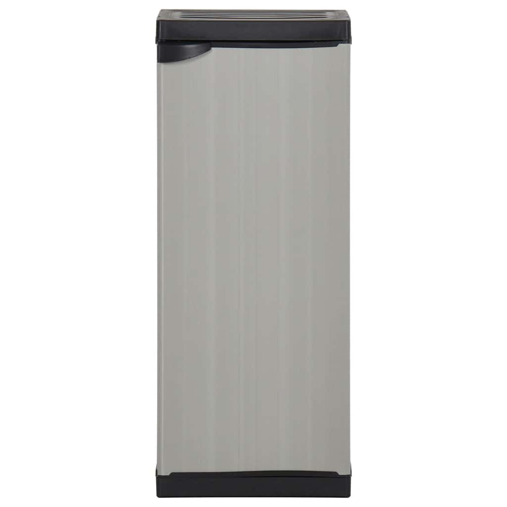 vidaXL Garden Storage Cabinet with 1 Shelf Grey and Black 35x40x85 cm 2