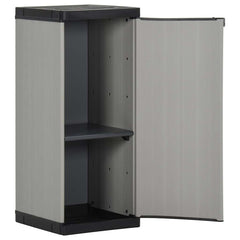 vidaXL Garden Storage Cabinet with 1 Shelf Grey and Black 35x40x85 cm 3
