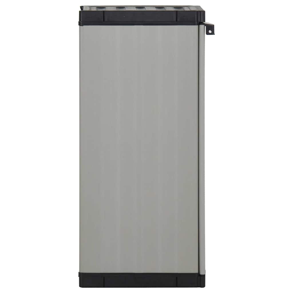 vidaXL Garden Storage Cabinet with 1 Shelf Grey and Black 35x40x85 cm 4