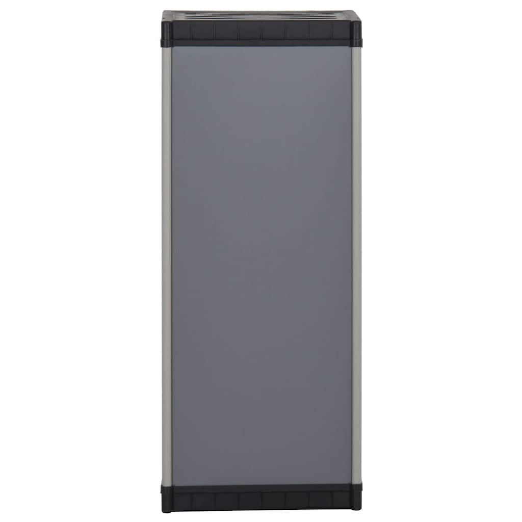 vidaXL Garden Storage Cabinet with 1 Shelf Grey and Black 35x40x85 cm 5