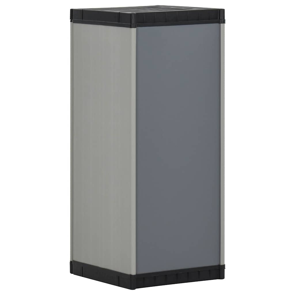 vidaXL Garden Storage Cabinet with 1 Shelf Grey and Black 35x40x85 cm 6