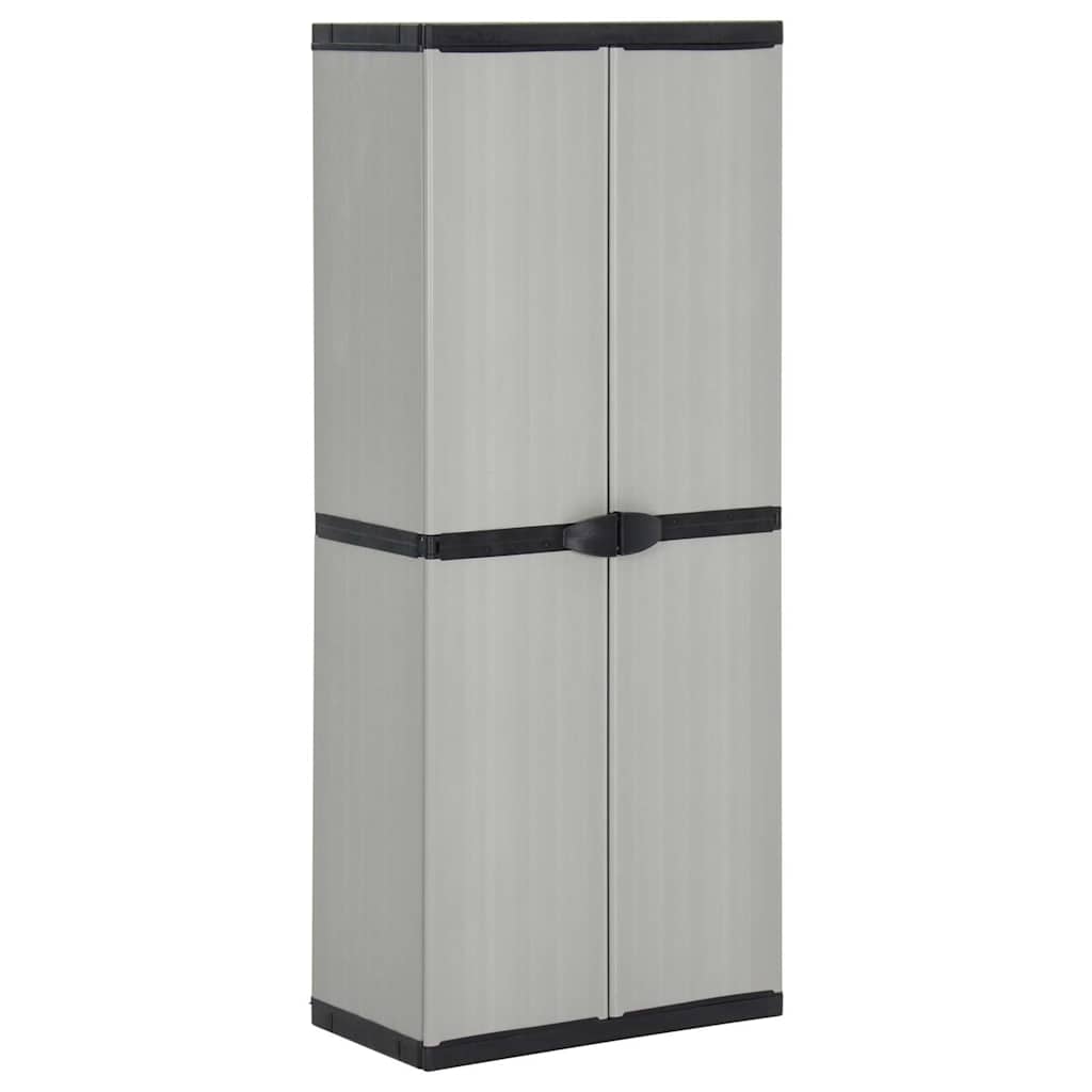 vidaXL Garden Storage Cabinet with 3 Shelves Grey&Black 68x40x168 cm 1