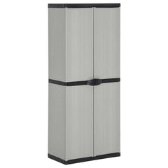 vidaXL Garden Storage Cabinet with 3 Shelves Grey&Black 68x40x168 cm 1